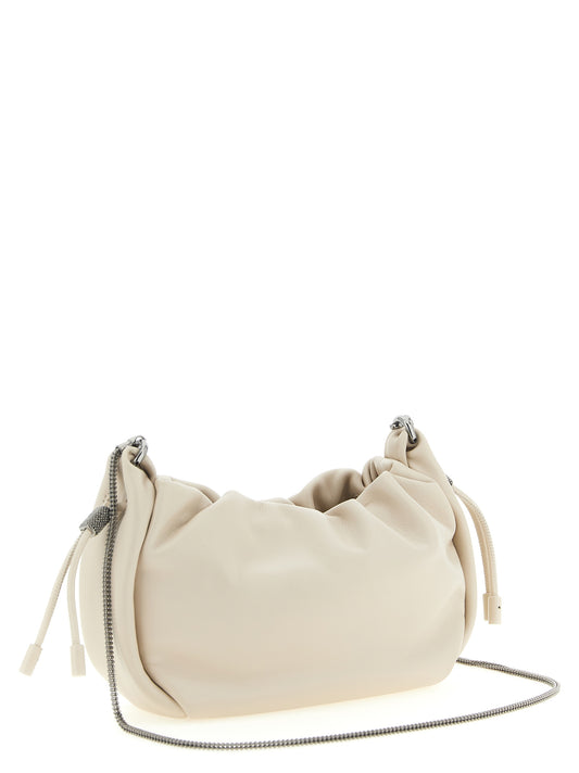 Mellow Mini Bucket Bag in Supple Leather with Monili