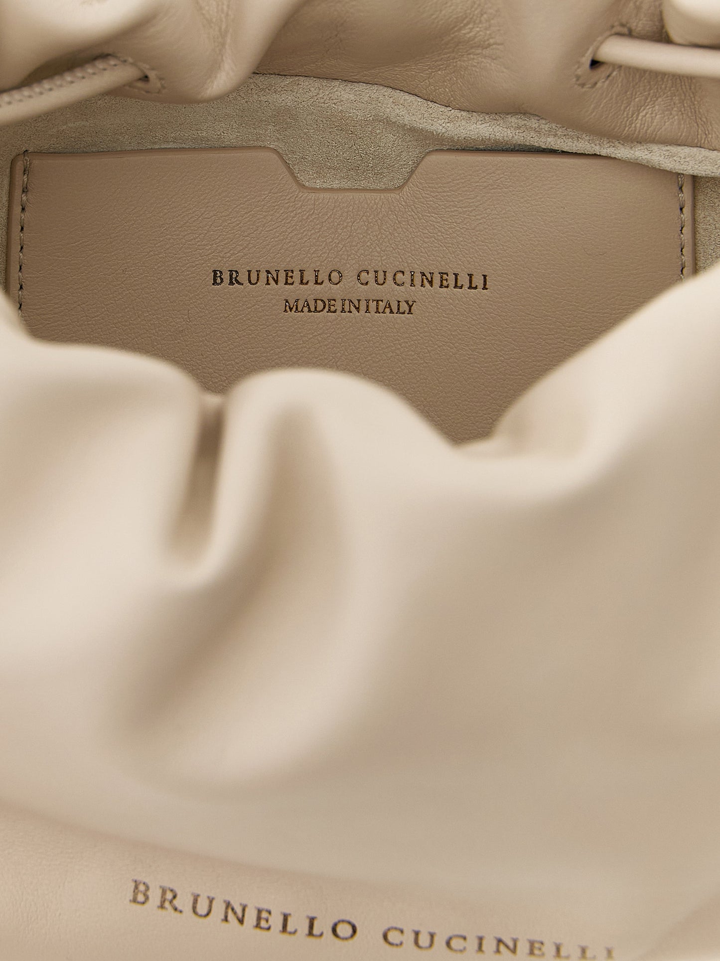 Mellow Mini Bucket Bag in Supple Leather with Monili