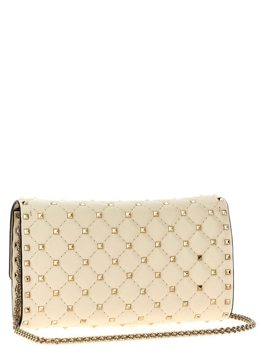 Rockstud Spike Shoulder Clutch Bag in Nappa Leather