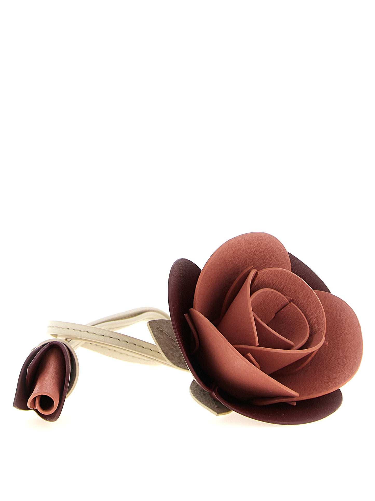 Allegra Rose Leather Charm Keyring