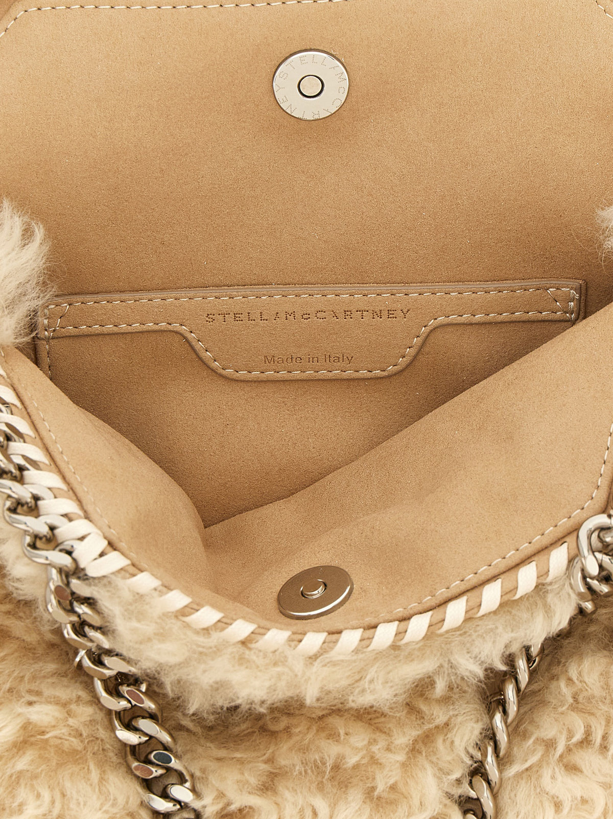 Falabella Mini Top Handle Bag in Faux Shearling