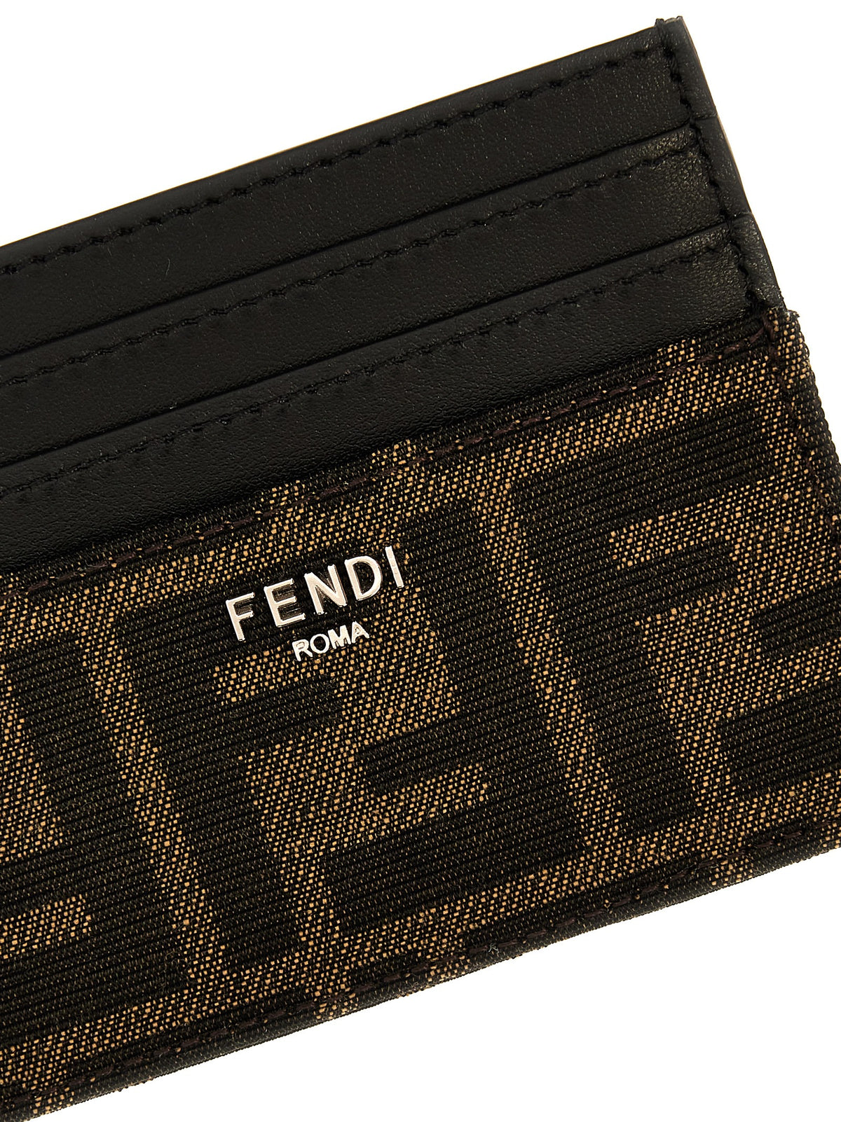 FF Jacquard & Leather Card Holder