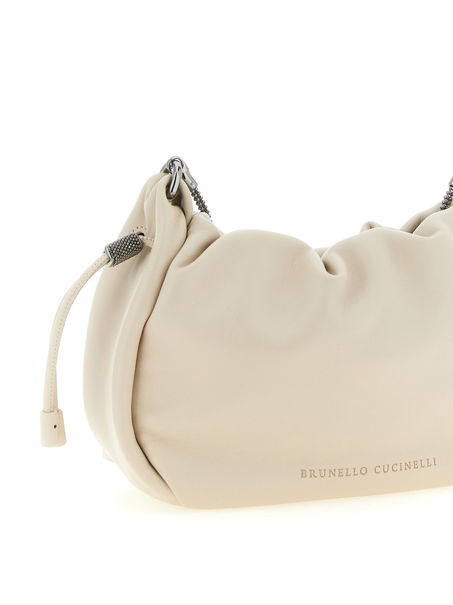 Mellow Mini Bucket Bag in Supple Leather with Monili