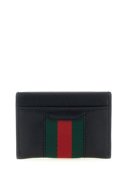 Horsebit Web Card Case in Leather