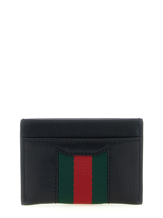 Horsebit Web Card Case in Leather