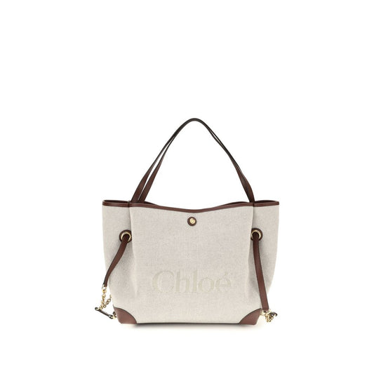 Clover Tote Bag in Canvas with Leather Trim