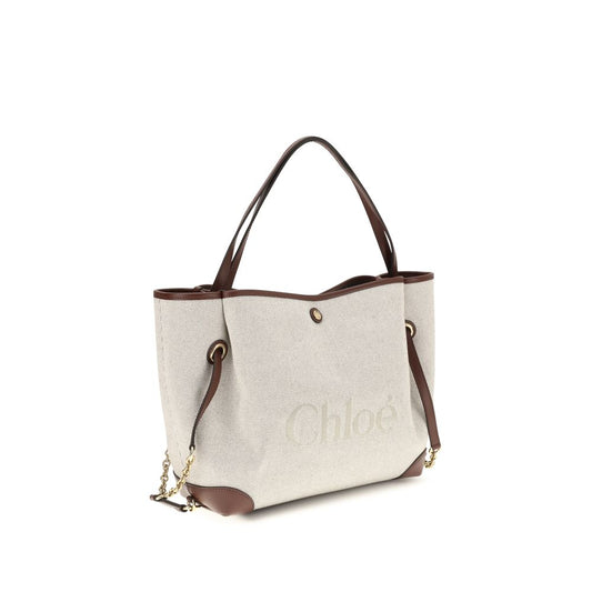 Clover Tote Bag in Canvas with Leather Trim