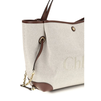 Clover Tote Bag in Canvas with Leather Trim