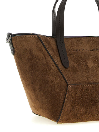 BC Duo Mini Handbag in Suede with Monili