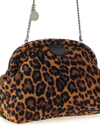 Falabella Velvet Leopard Print Convertible Clutch Bag