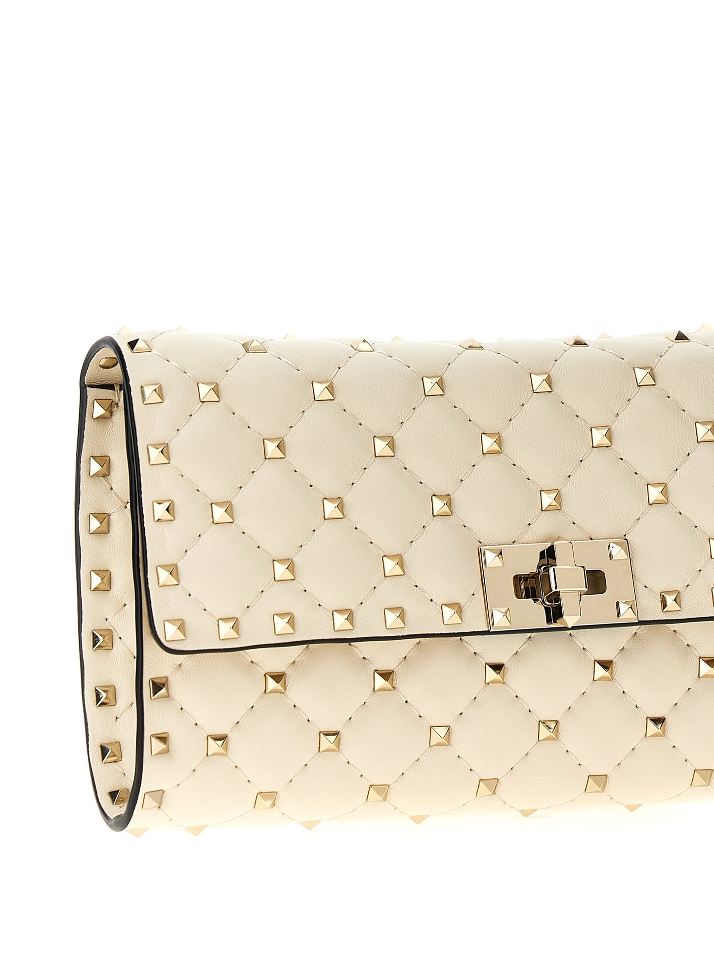 Rockstud Spike Shoulder Clutch Bag in Nappa Leather