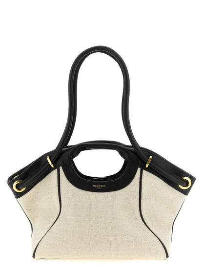 Media Tote Bag in Canvas & Leather