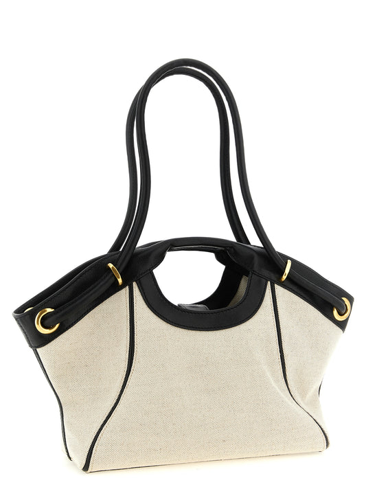 Media Tote Bag in Canvas & Leather