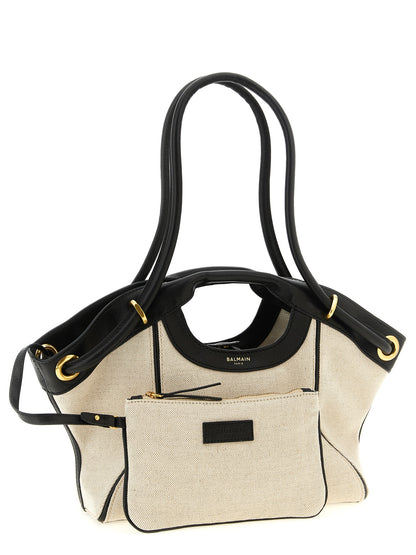 Media Tote Bag in Canvas & Leather