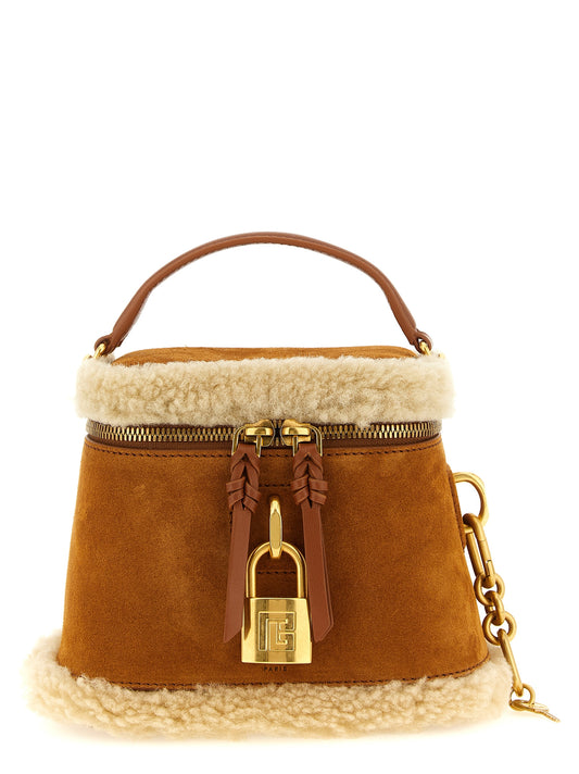 Pulse Vanity Bag in Suede with Shearling Trim