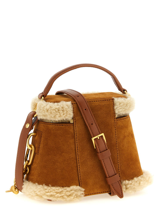 Pulse Vanity Bag in Suede with Shearling Trim