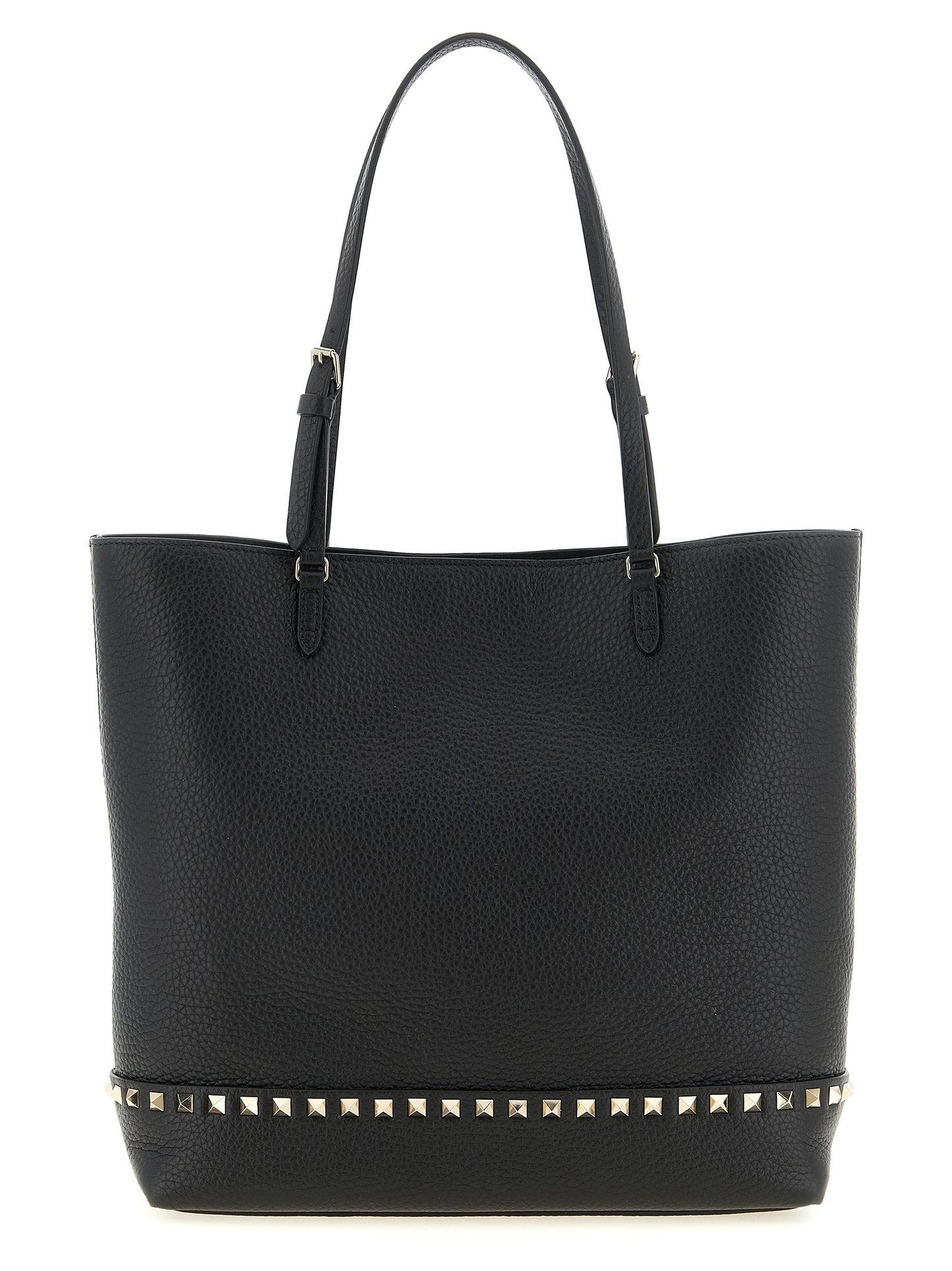 Rockstud Medium Tote Bag in Grained Leather