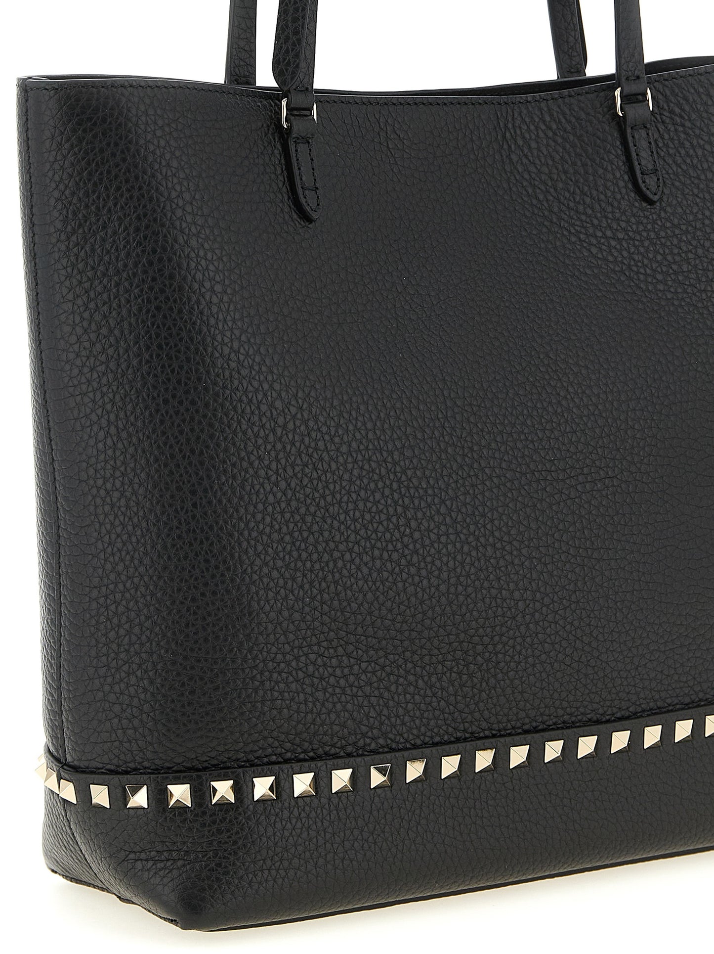 Rockstud Medium Tote Bag in Grained Leather