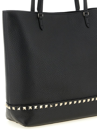 Rockstud Medium Tote Bag in Grained Leather