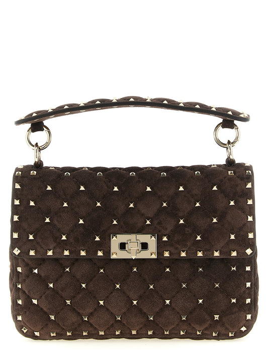 Rockstud Spike Quilted Shoulder Bag in Suede