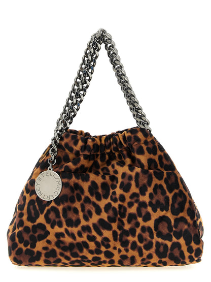 Falabella Mini Drawstring Bag in Leopard-Print Velvet