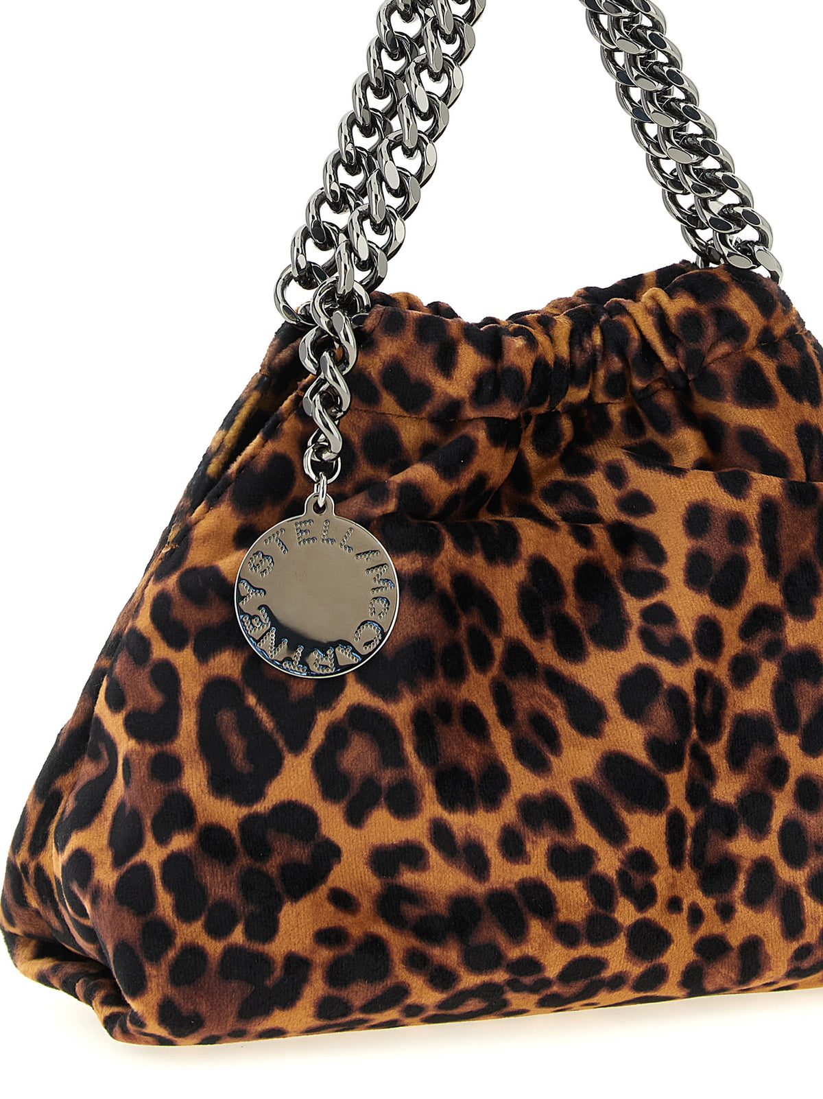 Falabella Mini Drawstring Bag in Leopard-Print Velvet