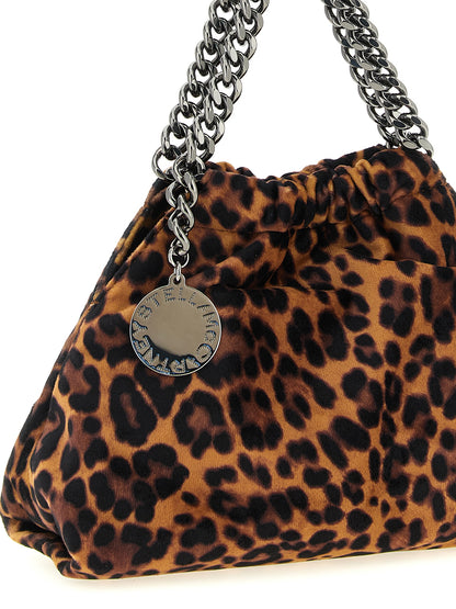 Falabella Mini Drawstring Bag in Leopard-Print Velvet
