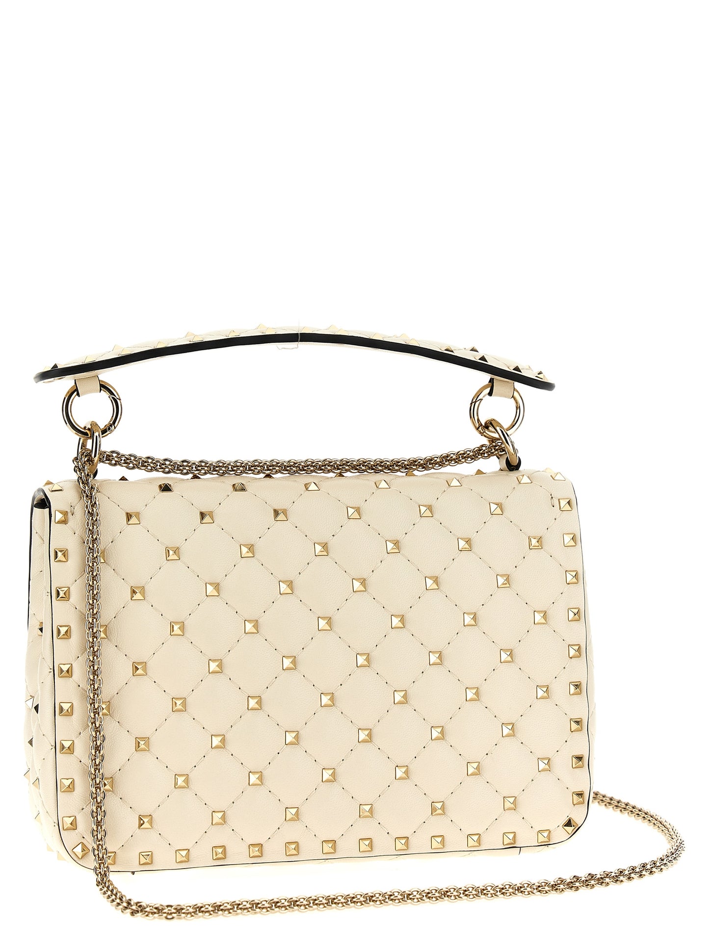 Rockstud Spike Quilted Shoulder Bag in Lambskin Leather