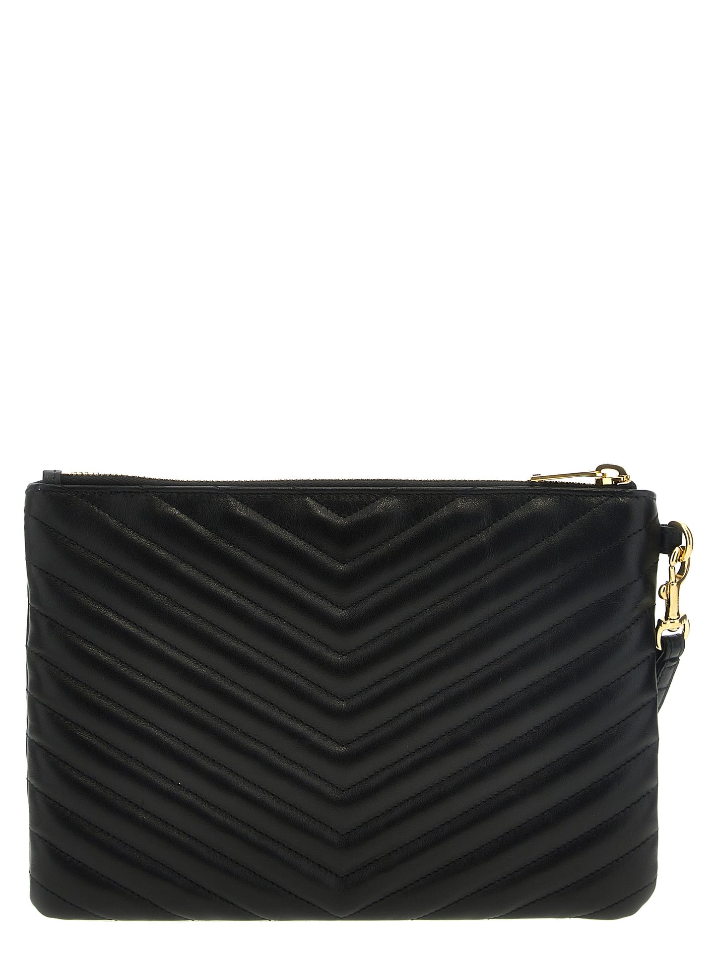 Cassandre Matelassé Wristlet Pouch in Leather