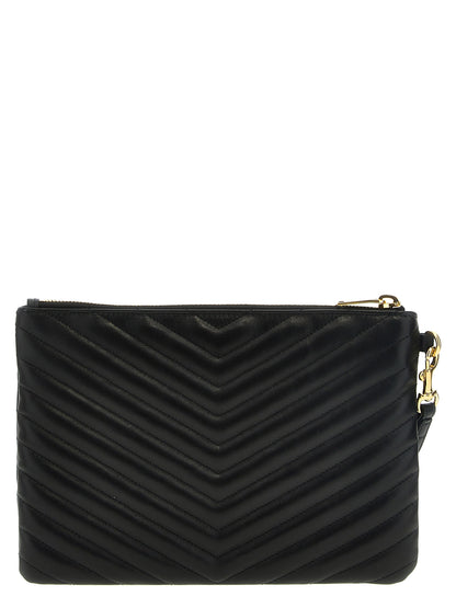 Cassandre Matelassé Wristlet Pouch in Leather