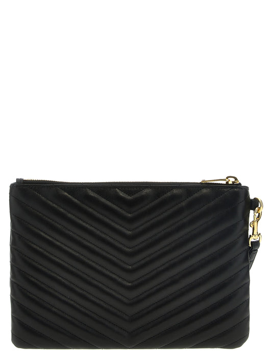 Cassandre Matelassé Wristlet Pouch in Leather