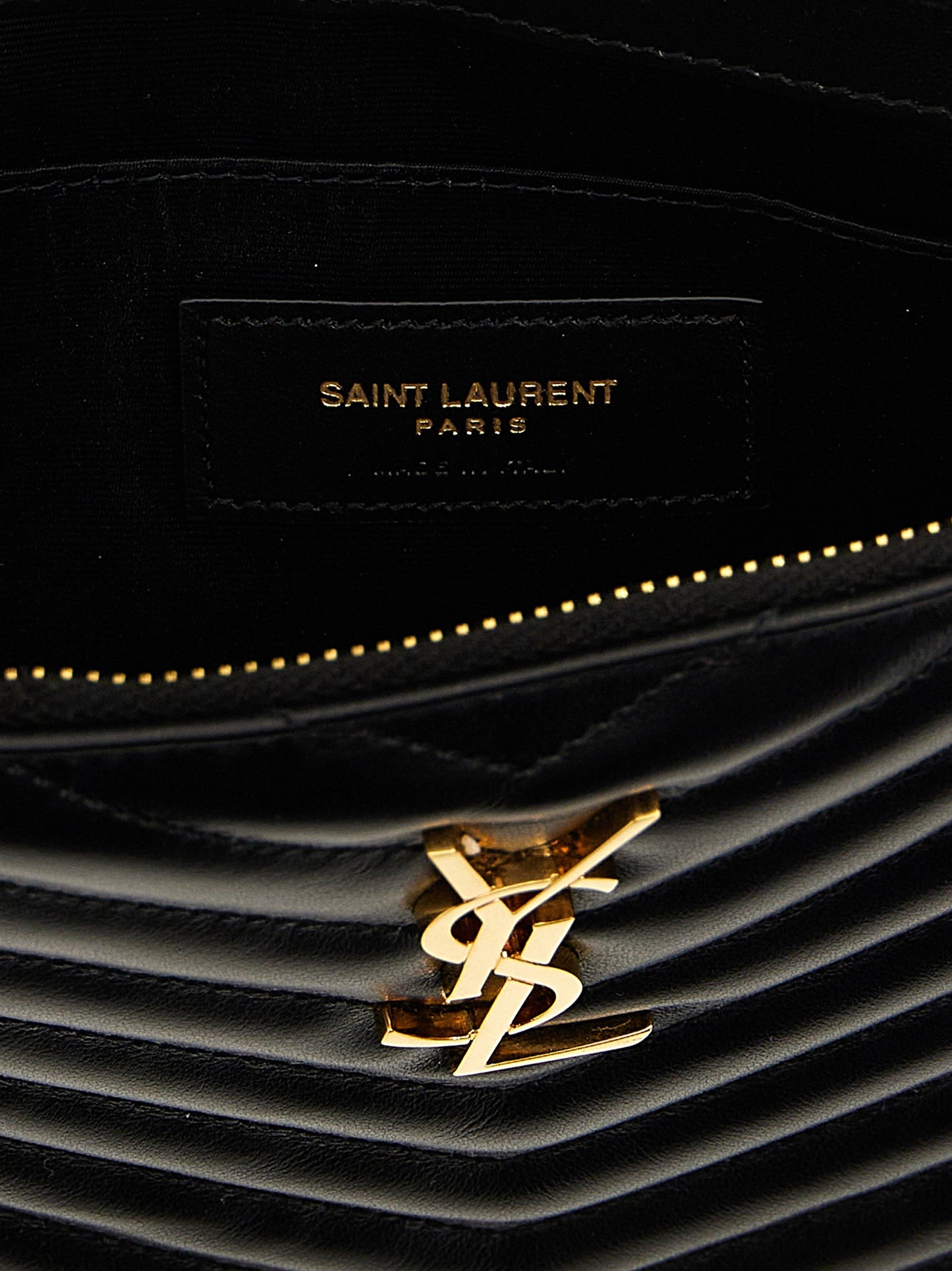 Cassandre Matelassé Wristlet Pouch in Leather