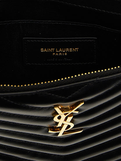 Cassandre Matelassé Wristlet Pouch in Leather