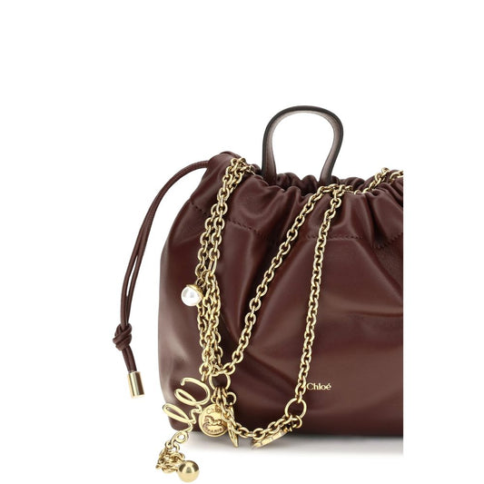 Icons Mini Shoulder Bag with Chain in Leather