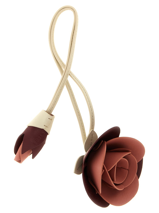 Allegra Rose Leather Charm Keyring