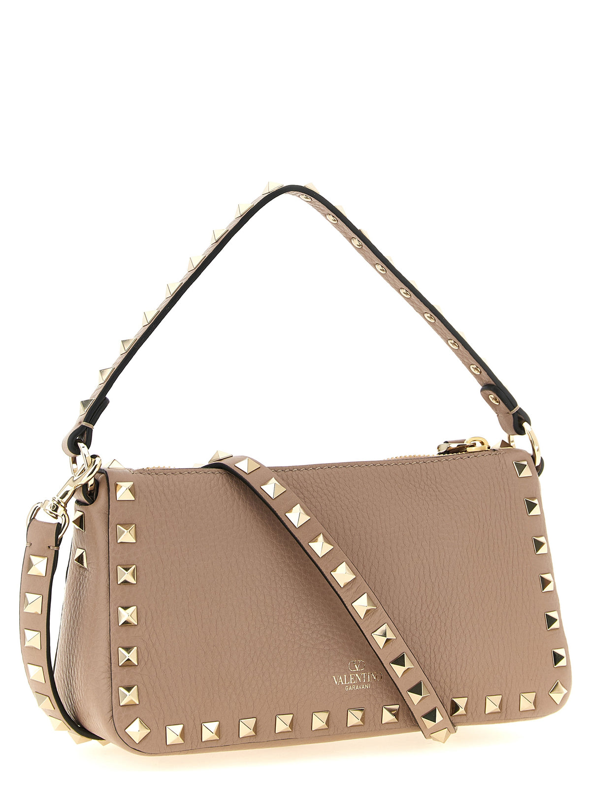 Rockstud Small Cross Body Bag in Grained Leather