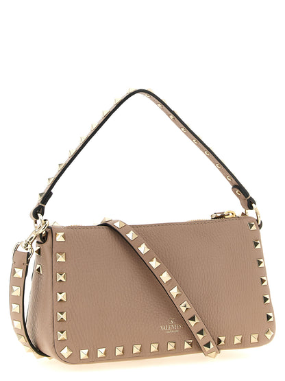 Rockstud Small Cross Body Bag in Grained Leather