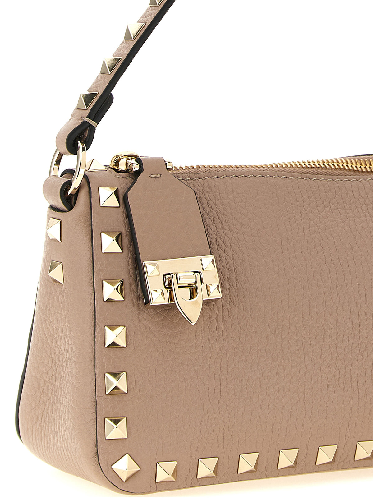Rockstud Small Cross Body Bag in Grained Leather