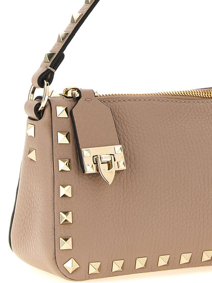Rockstud Small Cross Body Bag in Grained Leather