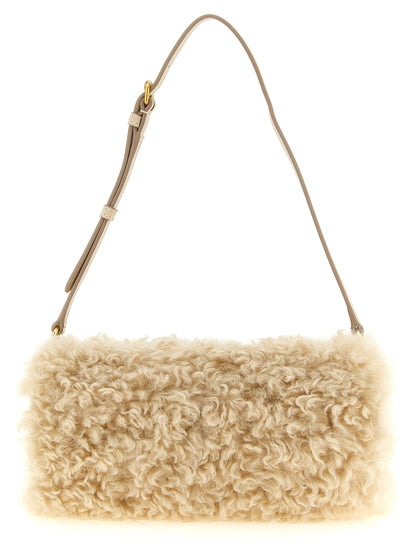 Logo Bracelet Pouch in Faux Shearling
