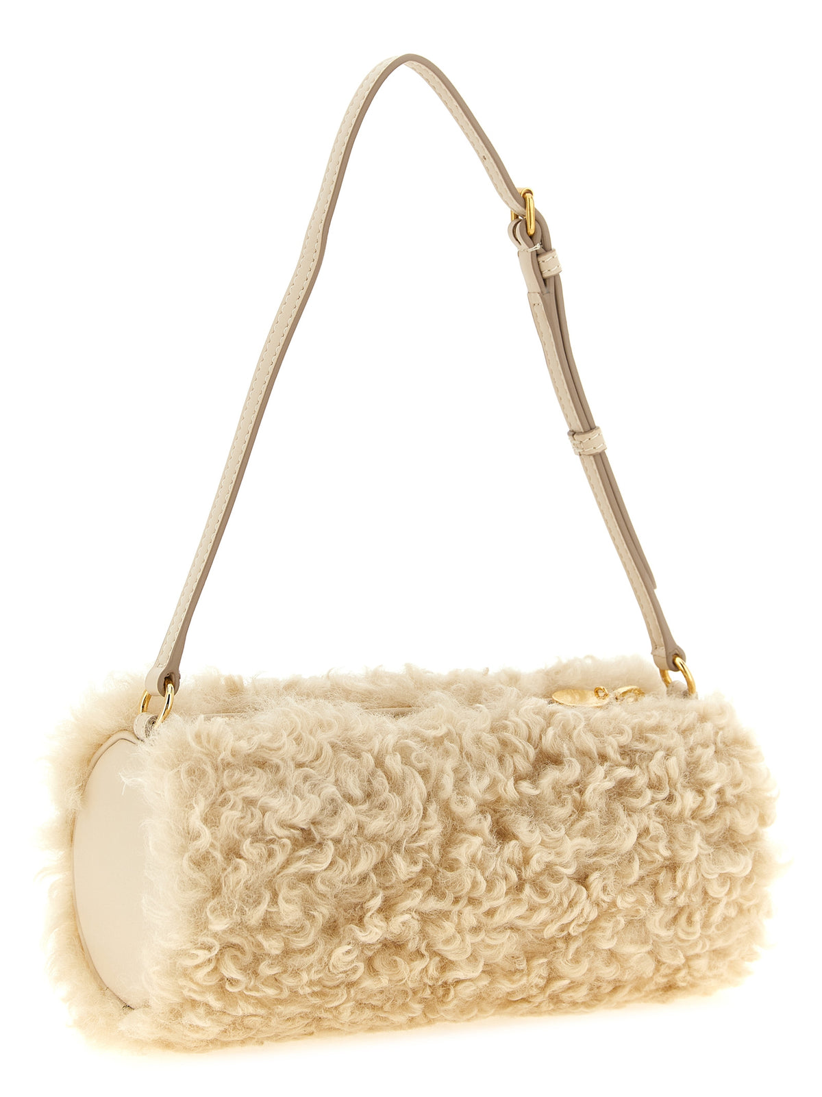 Logo Bracelet Pouch in Faux Shearling