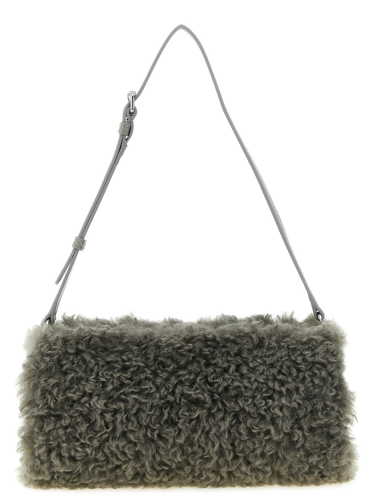 Logo Bracelet Pouch in Faux Shearling