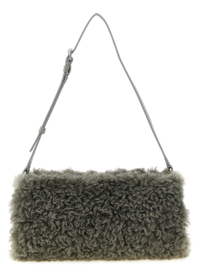 Logo Bracelet Pouch in Faux Shearling