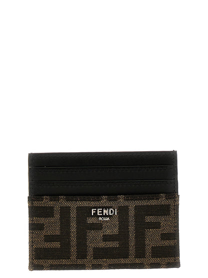FF Jacquard & Leather Card Holder