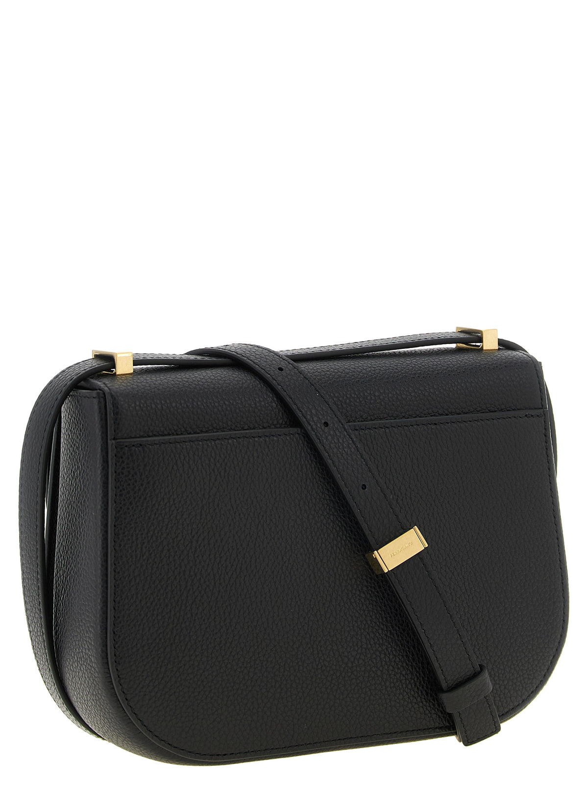 Double Gancini Flap Leather Cross Body Bag
