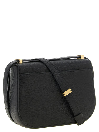 Double Gancini Flap Leather Cross Body Bag