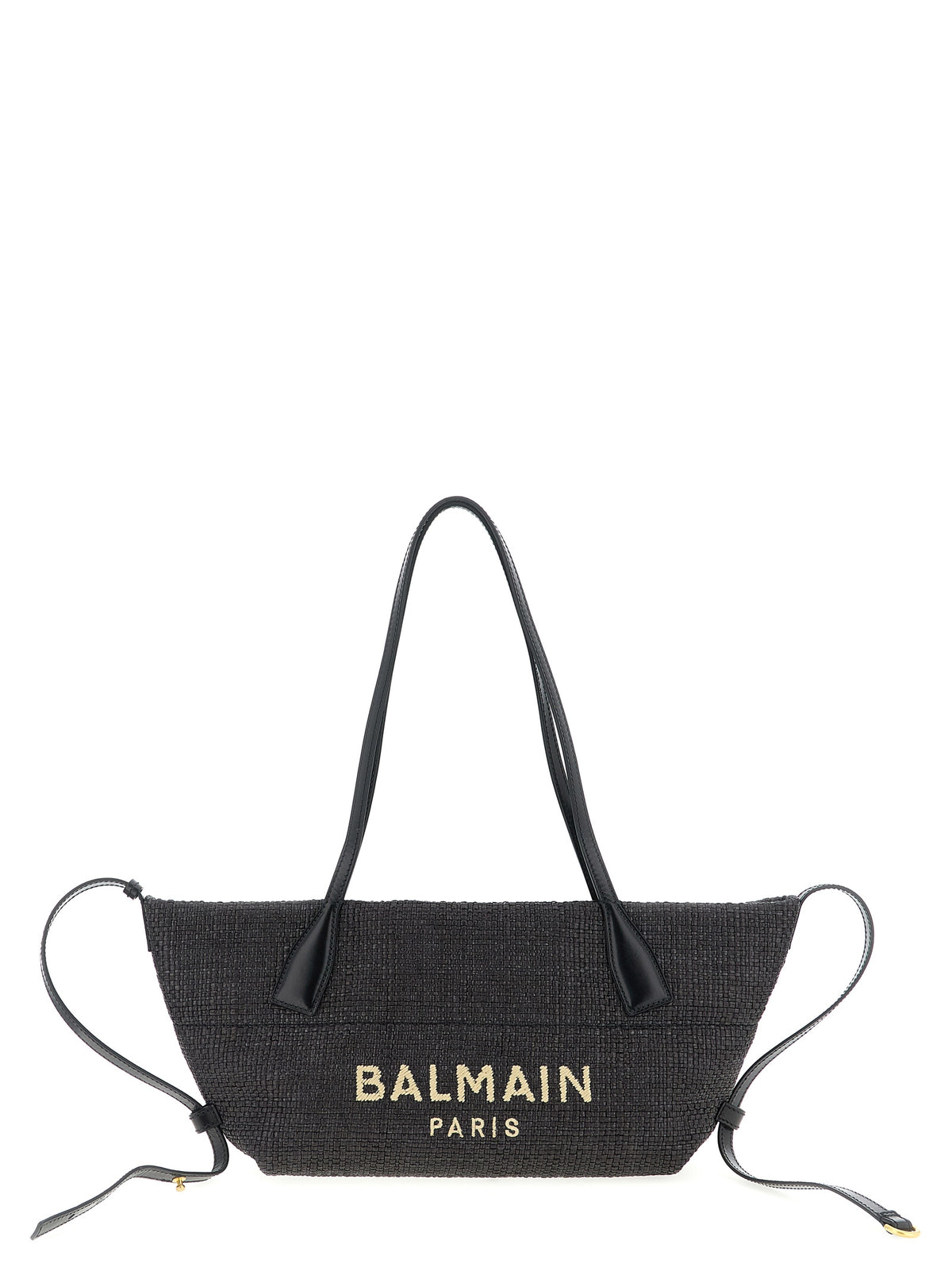 Track Small Raffia & Leather Tote Bag