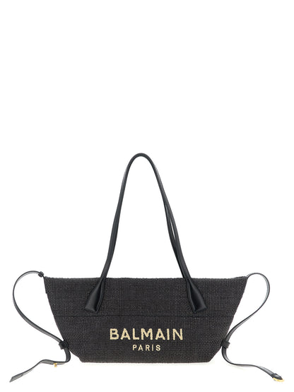 Track Small Raffia & Leather Tote Bag