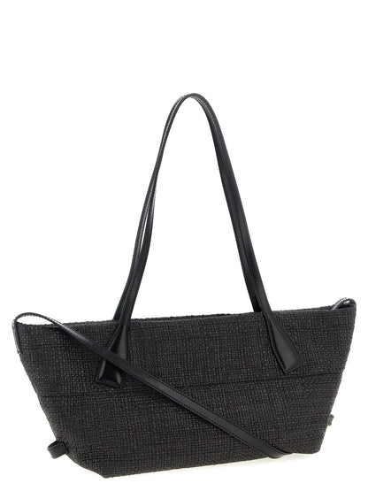 Track Small Raffia & Leather Tote Bag