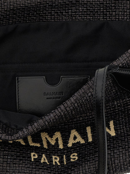 Track Small Raffia & Leather Tote Bag